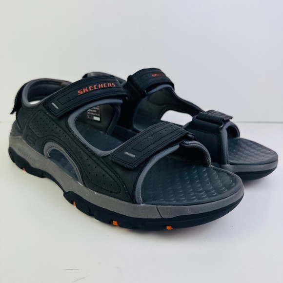 Skechers Tresmen Garo Gray Hiking Sandals Relaxed Fit Strap 204105 Men's Size 12 - Picture 1 of 11